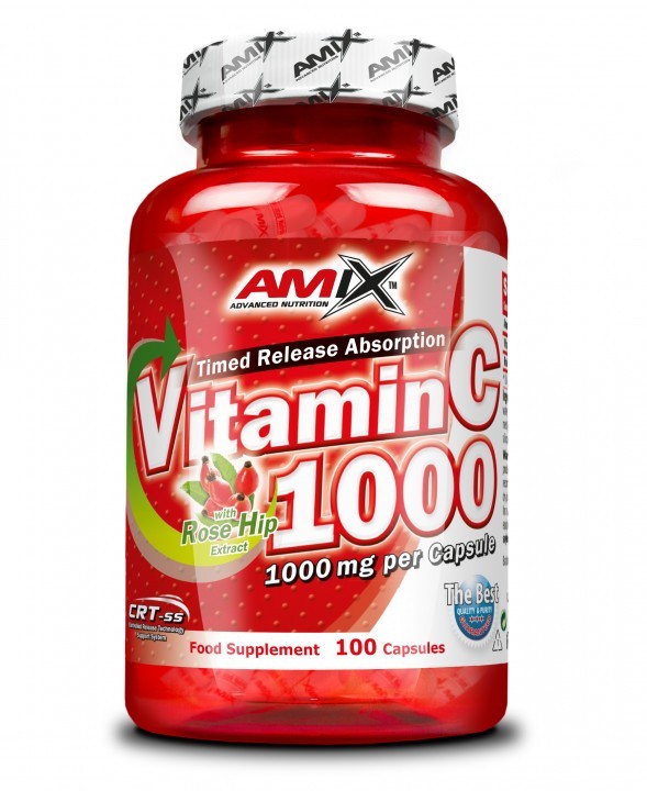 Vitamin C 1000mg + Rose Hips 100 kapslí - Amix EXP 09/20 k dispozici 2 ks